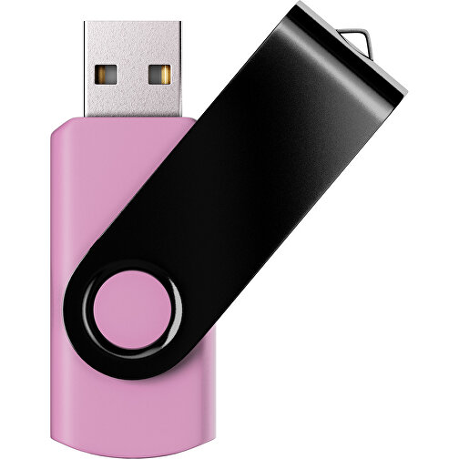 USB-Stick SWING Color 2.0 8 GB , Promo Effects MB , rosa / schwarz MB , 8 GB , Kunststoff/ Aluminium MB , 5,70cm x 1,00cm x 1,90cm (Länge x Höhe x Breite), Bild 1