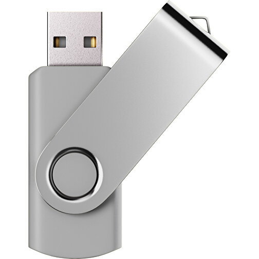 USB-Stick SWING Color 2.0 4 GB , Promo Effects MB , hellgrau / silber MB , 4 GB , Kunststoff/ Aluminium MB , 5,70cm x 1,00cm x 1,90cm (Länge x Höhe x Breite), Bild 1
