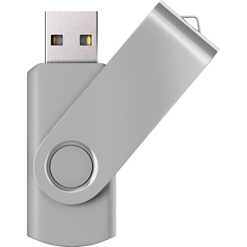 USB-Stick SWING Color 2.0 1 GB , Promo Effects MB , hellgrau MB , 1 GB , Kunststoff/ Aluminium MB , 5,70cm x 1,00cm x 1,90cm (Länge x Höhe x Breite), Bild 1