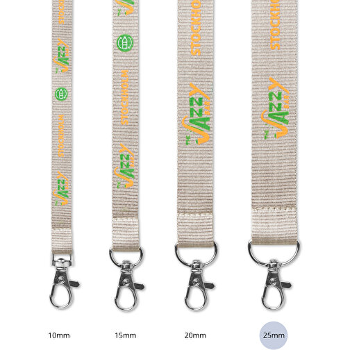 25 Mm Lanyard Mit 2 Metallkarabinern , grau, Polyester, 90,00cm x 2,50cm (Länge x Breite), Bild 2