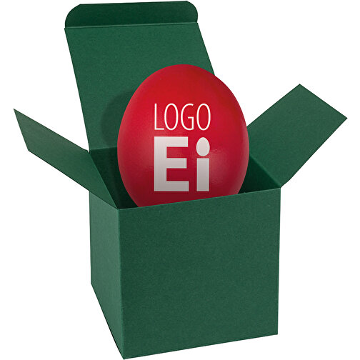 ColorBox LogoEi - Dunkelgrün - Rot , rot, Pappe, 5,50cm x 5,50cm x 5,50cm (Länge x Höhe x Breite), Bild 1
