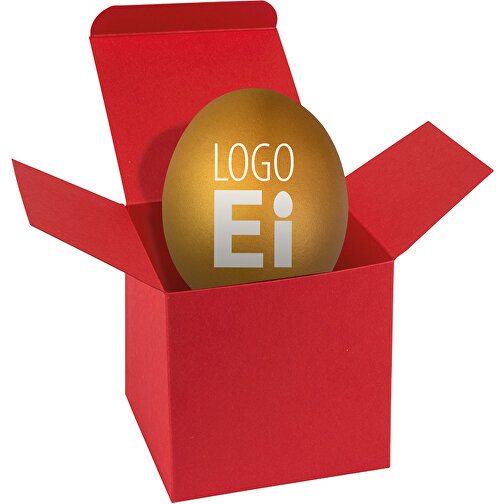 ColorBox LogoEi - Rot - Gold , gold, Pappe, 5,50cm x 5,50cm x 5,50cm (Länge x Höhe x Breite), Bild 1