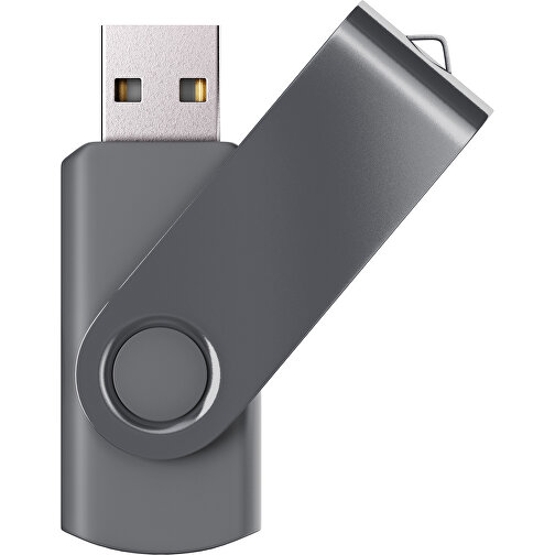 USB-Stick SWING Color 2.0 1 GB , Promo Effects MB , dunkelgrau MB , 1 GB , Kunststoff/ Aluminium MB , 5,70cm x 1,00cm x 1,90cm (Länge x Höhe x Breite), Bild 1
