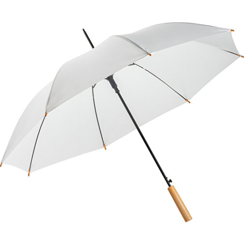 APOLO. RPET-Schirm Aus Pongee , weiß, rPET, , Bild 1