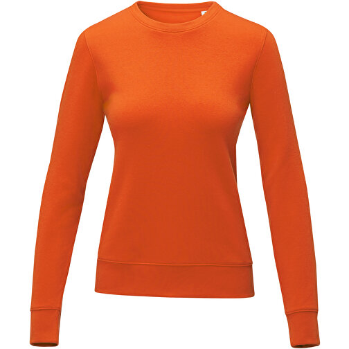 Zenon Damenpullover Mit Rundhalsausschnitt , orange, Strick 50% Baumwolle, 50% Polyester, 240 g/m2, S, , Bild 3