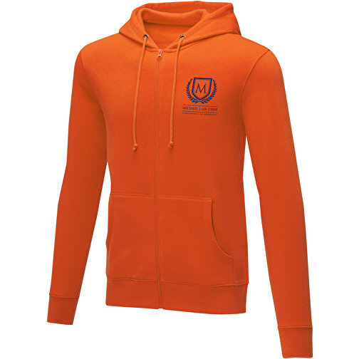 Theron Herren Kapuzenpullover Mit Reissverschluss , orange, Strick 50% Baumwolle, 50% Polyester, 240 g/m2, M, , Bild 2