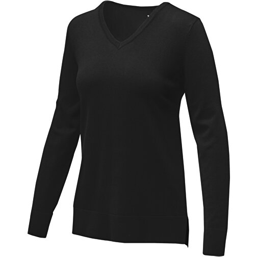 Stanton Pullover Mit V-Ausschnitt Für Damen , schwarz, Flachgestrickt 80% Viskose, 20% Nylon, 12 gauge, L, , Bild 1