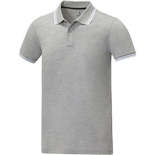 Amarago Polo Mit Abgesetztem Rand Für Herren , Green Concept, heather grau, Piqué Strick 90% Baumwolle, 10% Viskose, 200 g/m2, XXL, , Bild 1