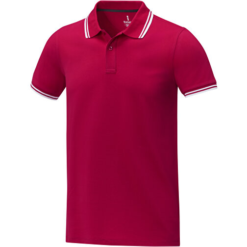 Amarago Polo Mit Abgesetztem Rand Für Herren , Green Concept, rot, Piqué Strick 100% BCI Baumwolle, 200 g/m2, XL, , Bild 1