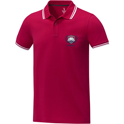 Amarago Polo Mit Abgesetztem Rand Für Herren , Green Concept, rot, Piqué Strick 100% BCI Baumwolle, 200 g/m2, XL, , Bild 2