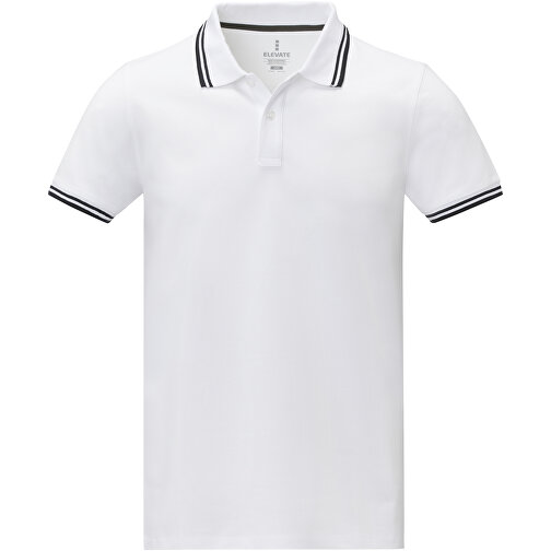 Amarago Polo Mit Abgesetztem Rand Für Herren , Green Concept, weiss, Piqué Strick 100% BCI Baumwolle, 200 g/m2, XXL, , Bild 3