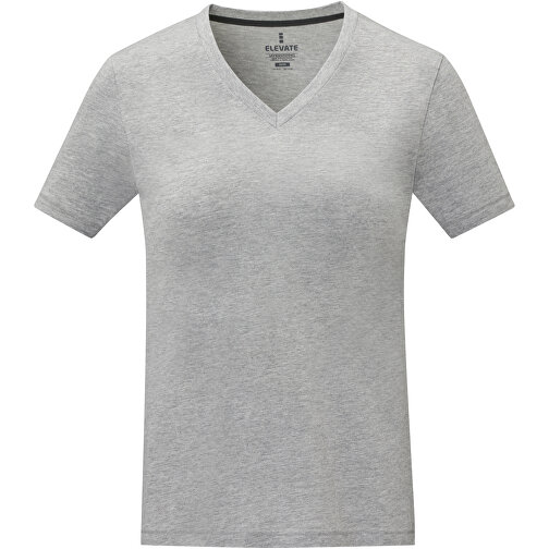 Somoto T-Shirt Mit V-Ausschnitt Für Damen , Green Concept, heather grau, Single jersey Strick 90% Baumwolle, 10% Viskose, 160 g/m2, XXL, , Bild 3