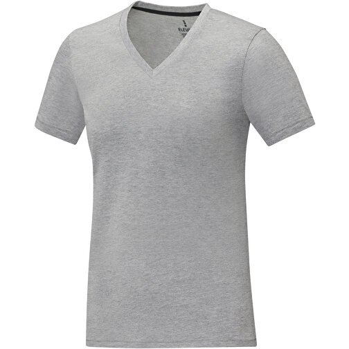 Somoto T-Shirt Mit V-Ausschnitt Für Damen , Green Concept, heather grau, Single jersey Strick 90% Baumwolle, 10% Viskose, 160 g/m2, M, , Bild 1