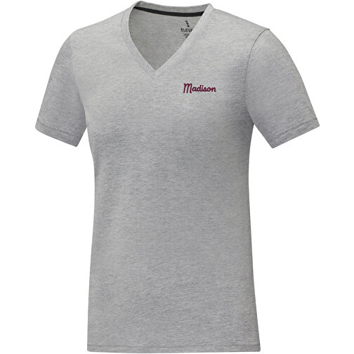 Somoto T-Shirt Mit V-Ausschnitt Für Damen , Green Concept, heather grau, Single jersey Strick 90% Baumwolle, 10% Viskose, 160 g/m2, M, , Bild 2