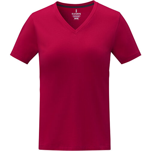 Somoto T-Shirt Mit V-Ausschnitt Für Damen , Green Concept, rot, Single jersey Strick 100% Baumwolle, 160 g/m2, L, , Bild 3
