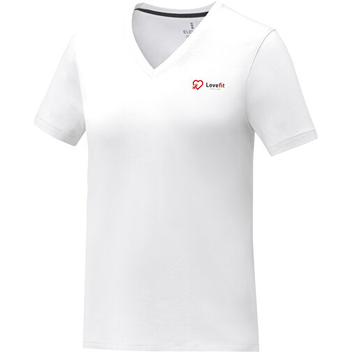 Somoto T-Shirt Mit V-Ausschnitt Für Damen , Green Concept, weiss, Single jersey Strick 100% Baumwolle, 160 g/m2, XS, , Bild 2