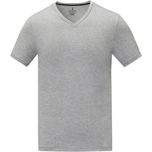 Somoto T-Shirt Mit V-Ausschnitt Für Herren , Green Concept, heather grau, Single jersey Strick 90% Baumwolle, 10% Viskose, 160 g/m2, 3XL, , Bild 3