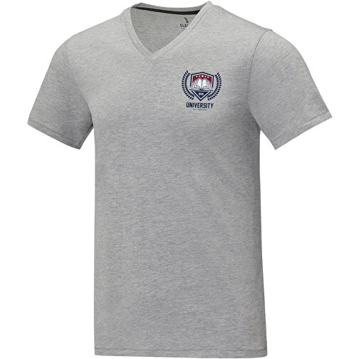 Somoto T-Shirt Mit V-Ausschnitt Für Herren , Green Concept, heather grau, Single jersey Strick 90% Baumwolle, 10% Viskose, 160 g/m2, S, , Bild 2