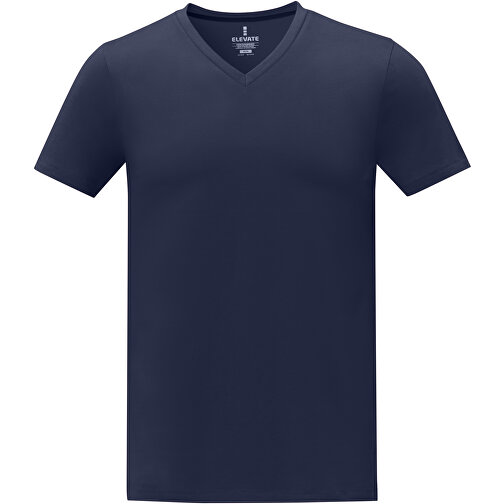 Somoto T-Shirt Mit V-Ausschnitt Für Herren , Green Concept, navy, Single jersey Strick 100% Baumwolle, 160 g/m2, XL, , Bild 3