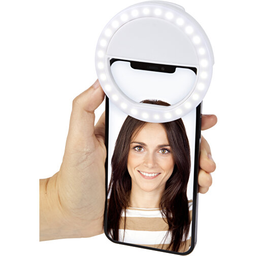 Ring Selfie Licht , weiß, ABS Kunststoff, 8,50cm x 2,60cm x 8,50cm (Länge x Höhe x Breite), Bild 5