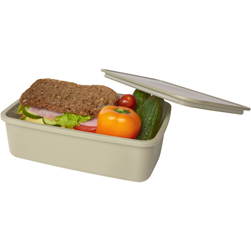 Dovi Lunchbox , Green Concept, beige, Recycelter PP Kunststoff, 19,00cm x 6,00cm x 13,00cm (Länge x Höhe x Breite), Bild 4