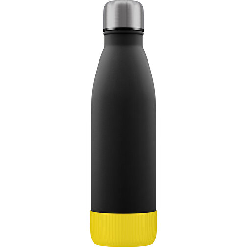 Thermoflasche RETUMBLER-NIZZA CORPORATE , Retumbler, schwarz / gelb, Edelstahl, Silikon, Kunststoff, 7,00cm x 2,65cm x 4,30cm (Länge x Höhe x Breite), Bild 1