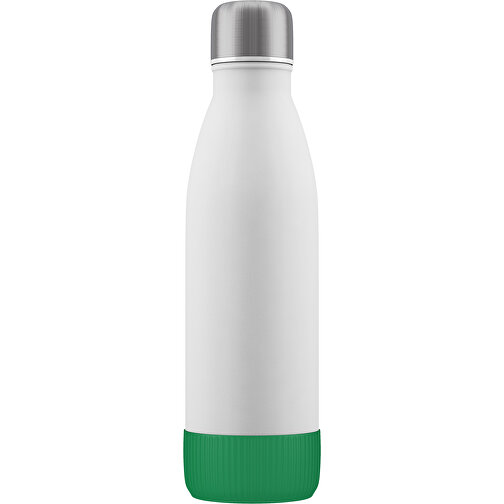 Thermoflasche RETUMBLER-NIZZA CORPORATE , Retumbler, weiß / grün, Edelstahl, Silikon, Kunststoff, 7,00cm x 2,65cm x 4,30cm (Länge x Höhe x Breite), Bild 1