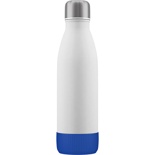 Thermoflasche RETUMBLER-NIZZA CORPORATE , Retumbler, weiß / blau, Edelstahl, Silikon, Kunststoff, 7,00cm x 2,65cm x 4,30cm (Länge x Höhe x Breite), Bild 1