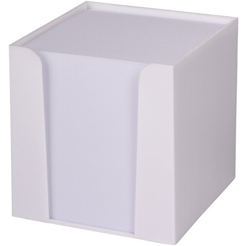 Zettelbox NEVER FORGET , weiss, Kunststoff / Papier, 9,00cm x 9,00cm x 9,00cm (Länge x Höhe x Breite), Bild 1