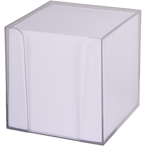 Zettelbox NEVER FORGET , transparent, Kunststoff / Papier, 9,00cm x 9,00cm x 9,00cm (Länge x Höhe x Breite), Bild 1