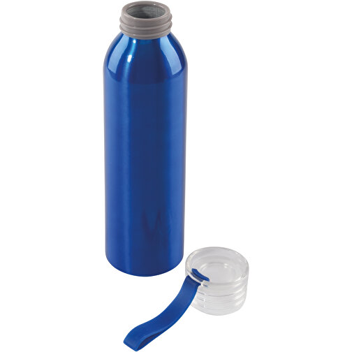 Aluminium Trinkflasche LOOPED , blau, Aluminium / Kunststoff / Silikon, 23,00cm (Höhe), Bild 2
