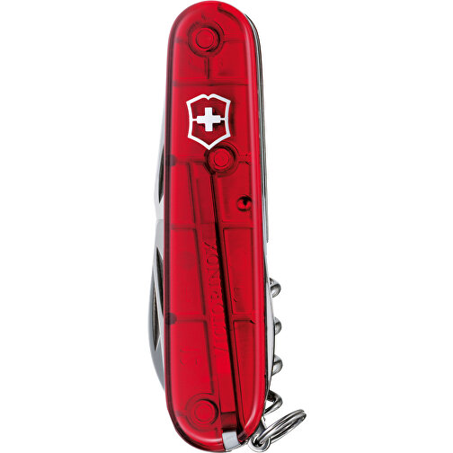 CLIMBER- Victorinox Schweizer Messer , Victorinox, transparent rot, hochlegierter, rostfreier Stahl, 9,10cm x 1,70cm x 2,70cm (Länge x Höhe x Breite), Bild 1