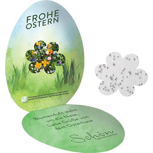 Papel de semillas de flores en el huevo de la tarjeta plegable, Imagen 1