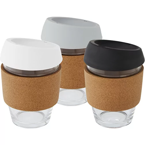 Gobelet Lidan de 360 ml en verre borosilicate avec grip en liège et couvercle en silicone, Image 9
