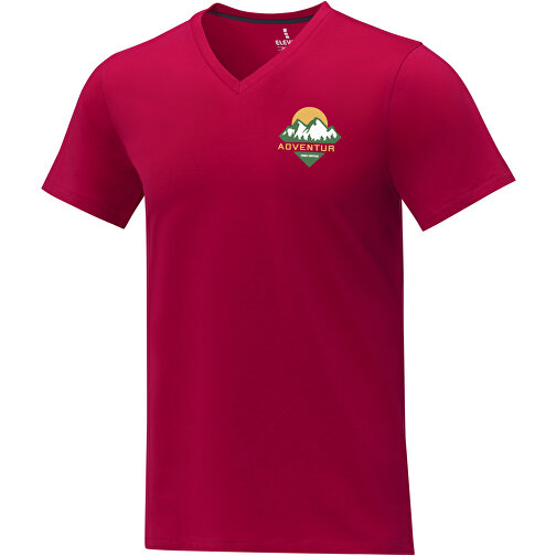 Somoto T-Shirt Mit V-Ausschnitt Für Herren , Green Concept, rot, Single jersey Strick 100% Baumwolle, 160 g/m2, XL, , Bild 2