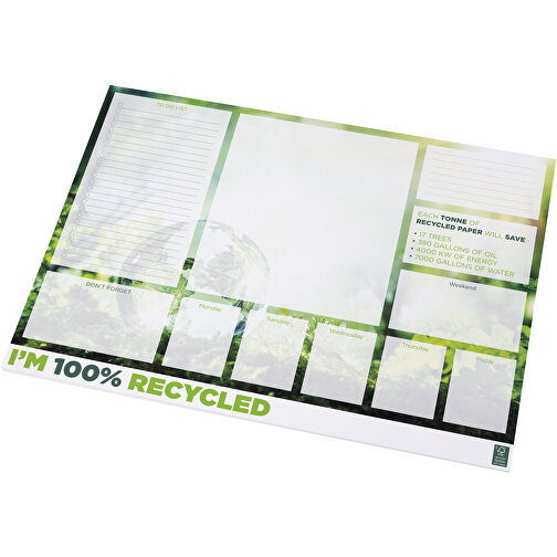 Desk-Mate® A2 Recycelter Notizblock , Green Concept, weiß, Recyceltes Papier, 80 g/m2, Recyclingkarton, 461 g/m2, 42,00cm x 0,60cm x 59,40cm (Länge x Höhe x Breite), Bild 1