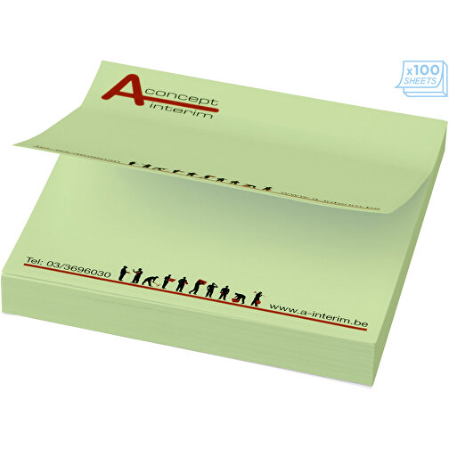 Sticky-Mate® Haftnotizen 75x75 Mm , mintgrün, Papier, 80 g/m2, 7,50cm x 0,25cm x 7,50cm (Länge x Höhe x Breite), Bild 4