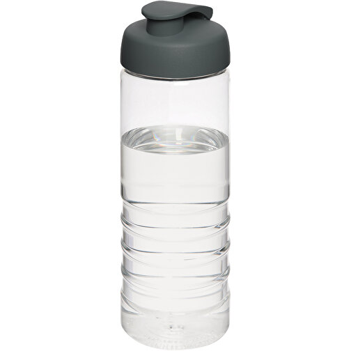 H2O Active® Treble 750 Ml Sportflasche Mit Klappdeckel , transparent / grau, PET Kunststoff, PP Kunststoff, 23,10cm (Höhe), Bild 1