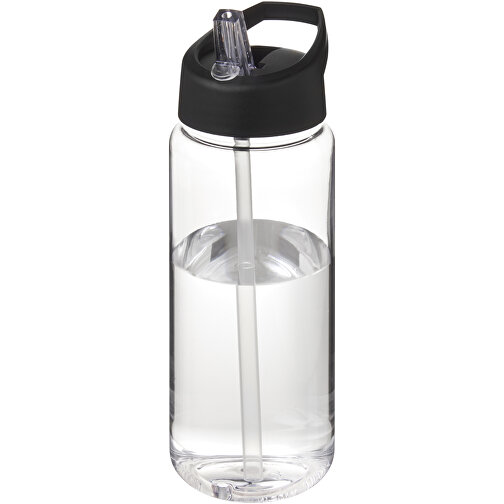 H2O Active® Octave Tritan™ 600 Ml Sportflasche Mit Ausgussdeckel , Green Concept, transparent klar / schwarz, Eastman Tritan™, 19,20cm (Höhe), Bild 1