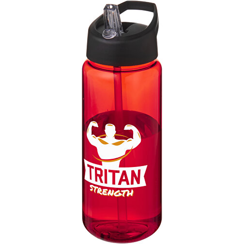 H2O Active® Octave Tritan™ 600 Ml Sportflasche Mit Ausgussdeckel , Green Concept, rot / schwarz, Eastman Tritan™, 19,20cm (Höhe), Bild 2