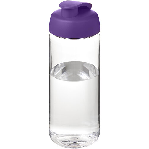 H2O Active® Octave Tritan™ 600-ml-Sportflasche Mit Klappdeckel , Green Concept, transparent klar / lila, Eastman Tritan™, 19,40cm (Höhe), Bild 1