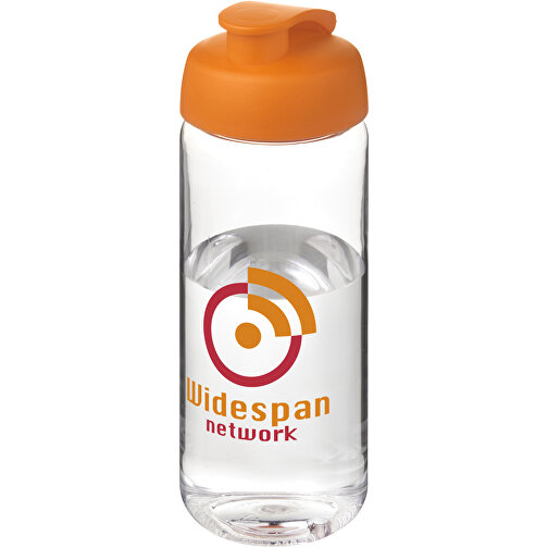 H2O Active® Octave Tritan™ 600-ml-Sportflasche Mit Klappdeckel , Green Concept, transparent klar / orange, Eastman Tritan™, 19,40cm (Höhe), Bild 2