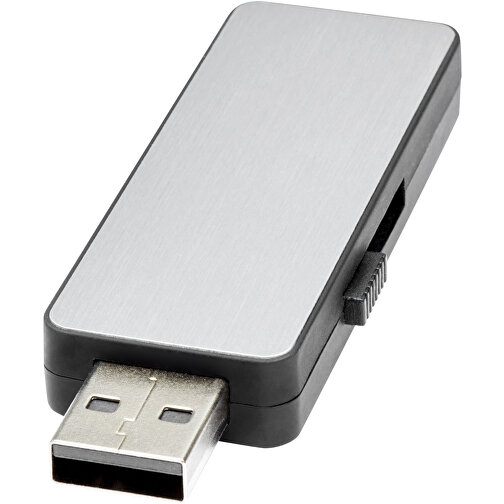 Light Up USB Stick Mit Weissem Licht , schwarz / silber / weiss MB , 16 GB , ABS Kunststoff MB , 6,00cm x 1,30cm x 2,00cm (Länge x Höhe x Breite), Bild 1