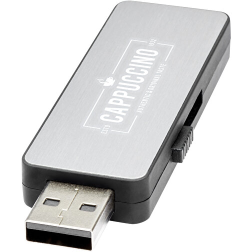 Light Up USB Stick Mit Weißem Licht , schwarz / silber / weiß MB , 16 GB , ABS Kunststoff MB , 6,00cm x 1,30cm x 2,00cm (Länge x Höhe x Breite), Bild 2