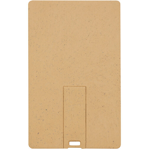 Rechteckiger, Ausklappbarer USB-Stick In Kreditkarten-Format , Kraftpapier MB , 2 GB , Getreide Kunststoff MB , 8,30cm x 0,30cm x 5,20cm (Länge x Höhe x Breite), Bild 3