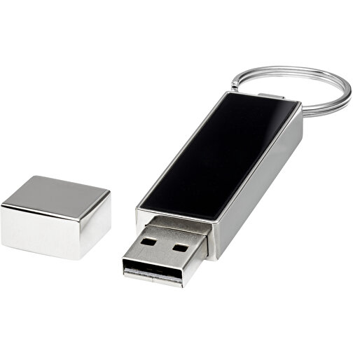 Rechteckiger Light Up USB Stick , schwarz / blau MB , 32 GB , Zink Legierung, Kunststoff MB , 6,80cm x 0,90cm x 1,70cm (Länge x Höhe x Breite), Bild 1