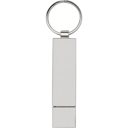 Rechteckiger Light Up USB Stick , weiß / schwarz / silber MB , 32 GB , Zink Legierung, Kunststoff MB , 6,80cm x 0,90cm x 1,70cm (Länge x Höhe x Breite), Bild 3