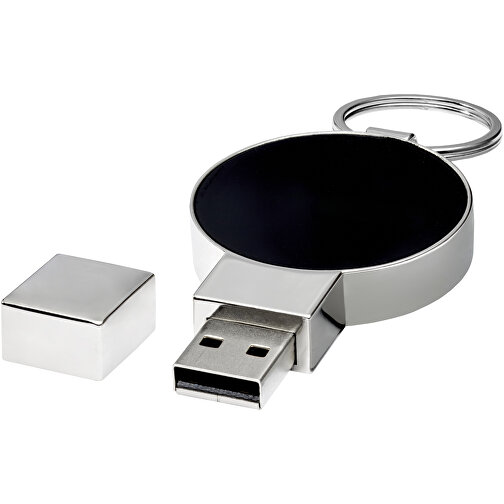 Runder Light Up USB Stick , blau / schwarz / silber MB , 8 GB , Zink Legierung, Kunststoff MB , 6,90cm x 0,90cm x 3,80cm (Länge x Höhe x Breite), Bild 1