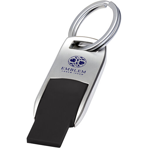 Flip USB Stick , schwarz MB , 2 GB , Zink Legierung, Kunststoff MB , 4,60cm x 0,60cm x 1,90cm (Länge x Höhe x Breite), Bild 2
