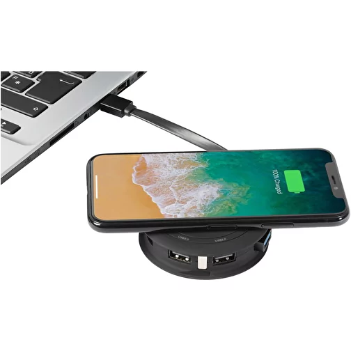 Chargeur & hub sans fil SCX.design H16 5 W avec logo lumineux, Image 3